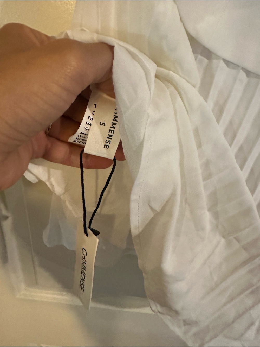 NWT Commense White Strapless Pleated Mini Dress - S - Picture 6 of 6